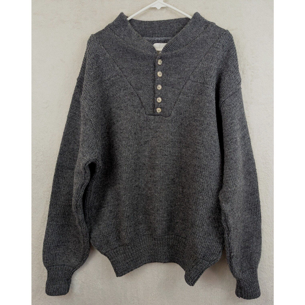 Vintage Remington sz XXL Wool Blend Sweater gray black long sleeves men 1872